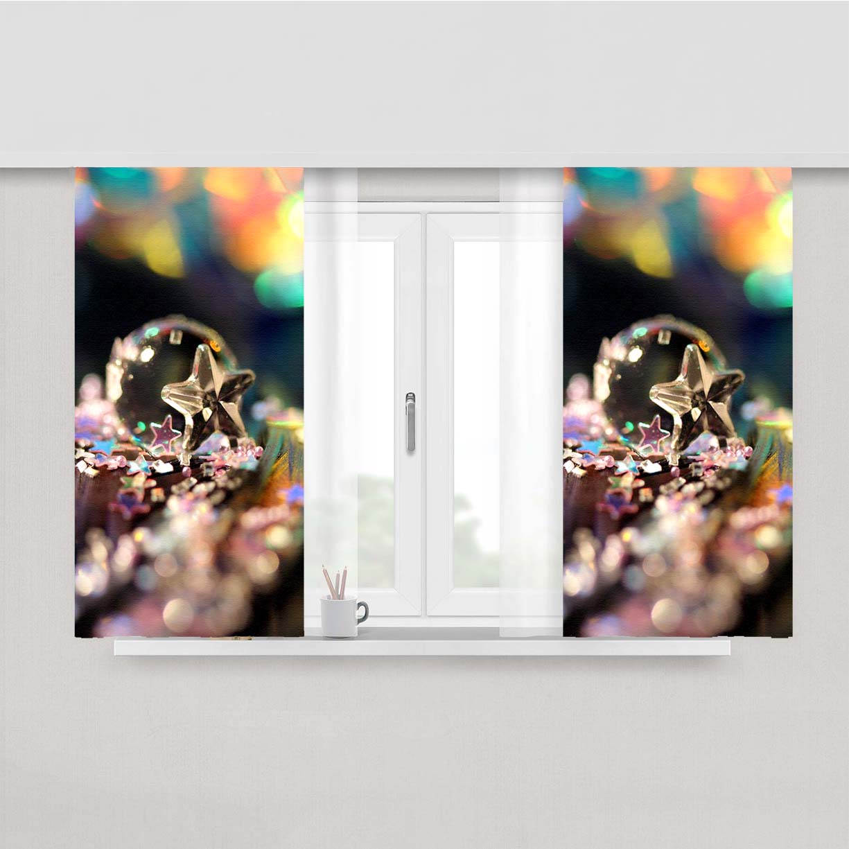 Star Bubble Blink Peach Skin Window Curtains