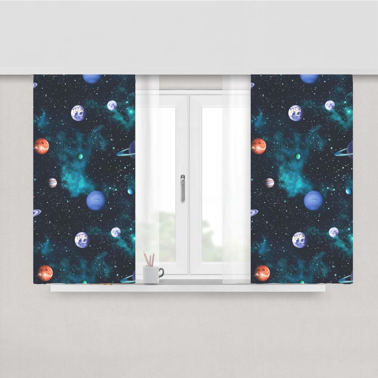 Starlight In The Galaxy Amazing Pattern Peach Skin Window Curtains