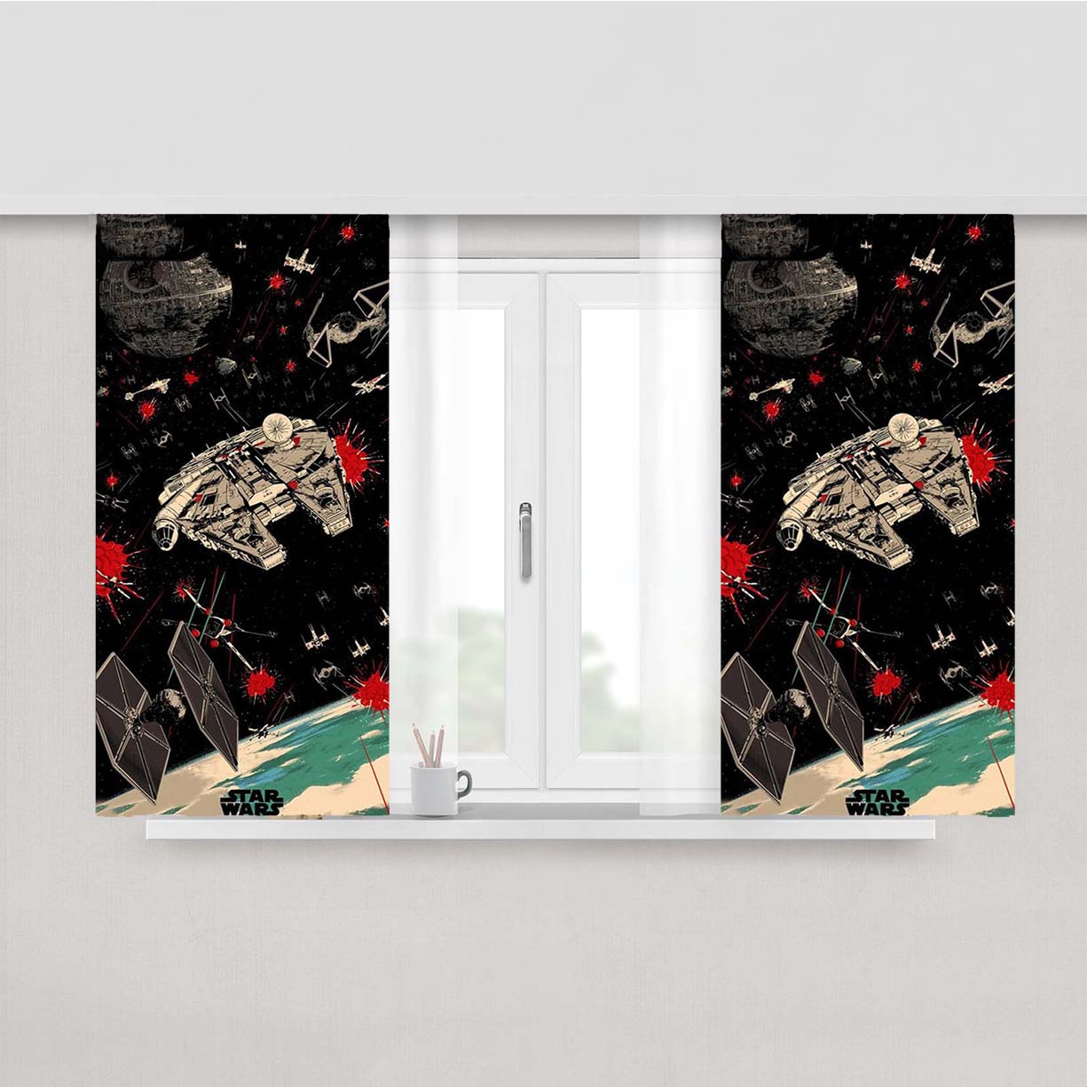 Starwars Return Of Jedi War Peach Skin Window Curtains