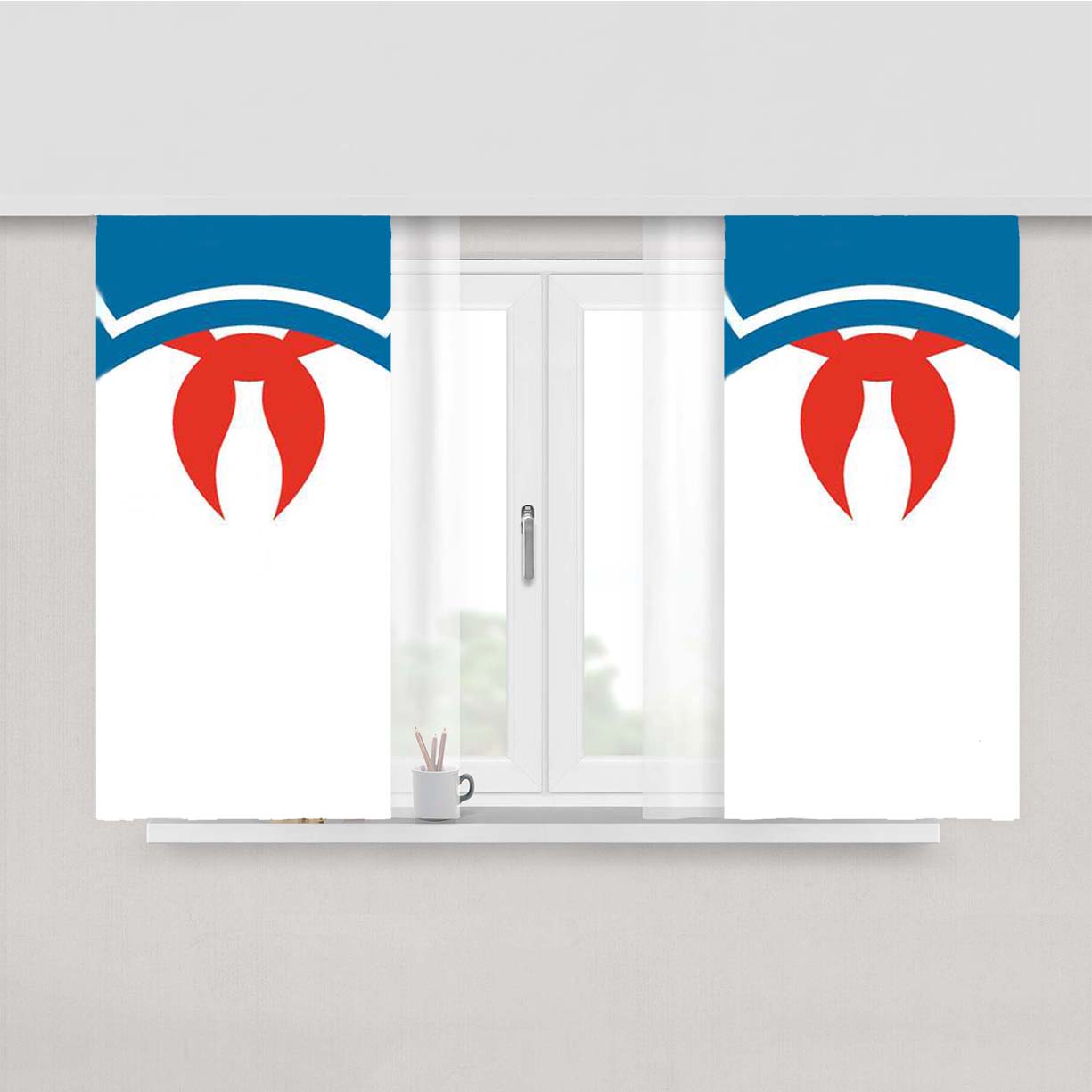Stay Puft Marshmallow Man Ghost Buster Peach Skin Window Curtains