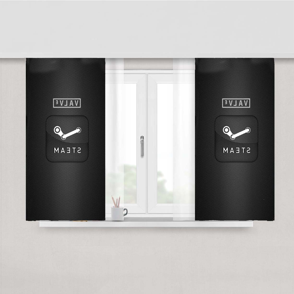 Steam Valve Peach Skin Window Curtains