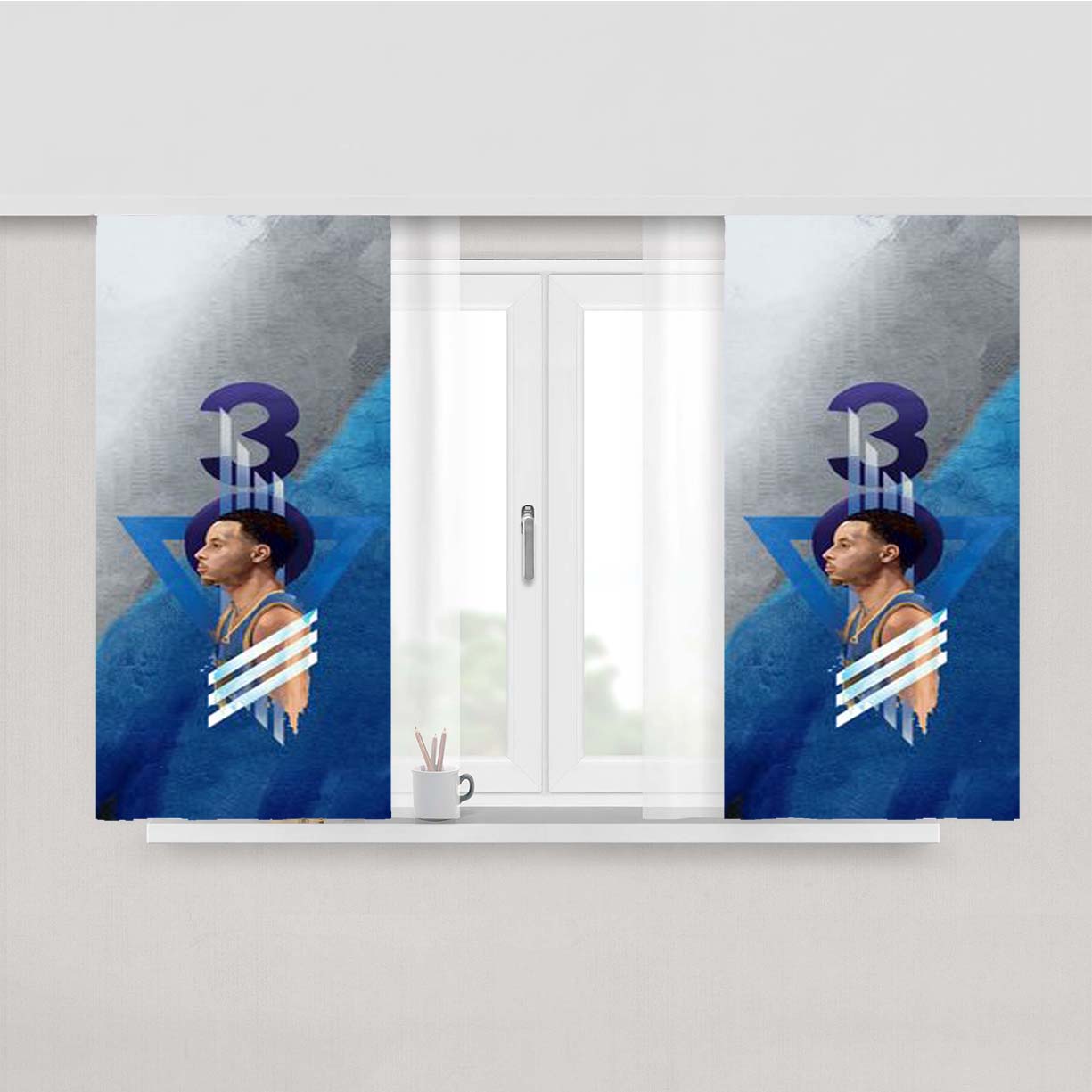 Steph Curry Peach Skin Window Curtains