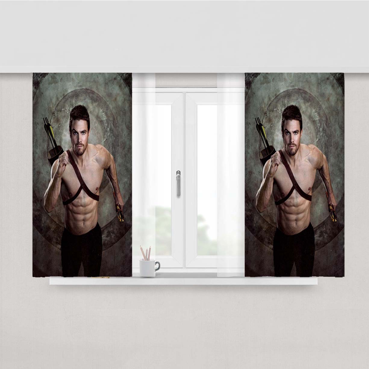 Stephen Amel Arrow Cast Peach Skin Window Curtains