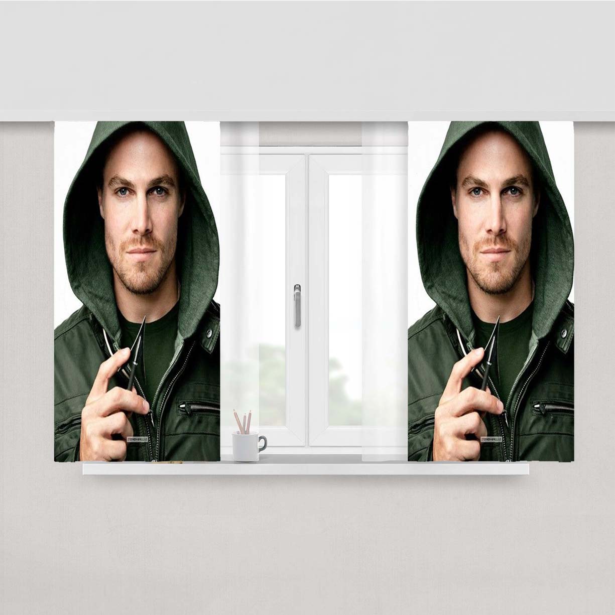 Stephen Amell Arrow Peach Skin Window Curtains