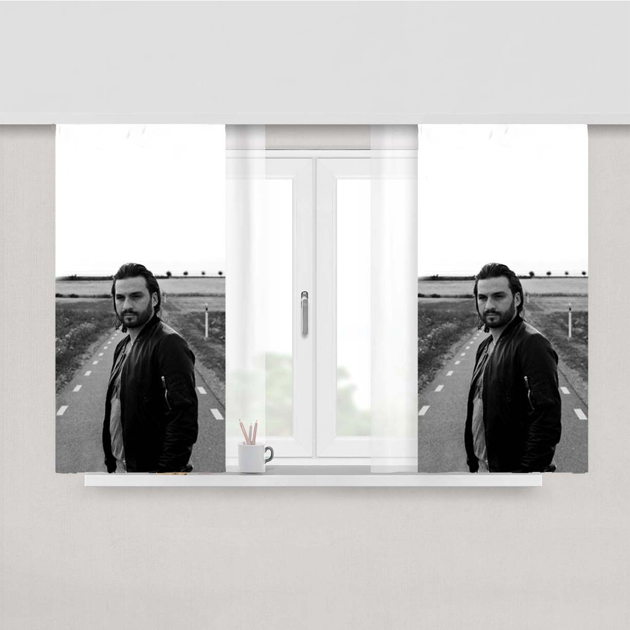 Steve Angello Street Peach Skin Window Curtains