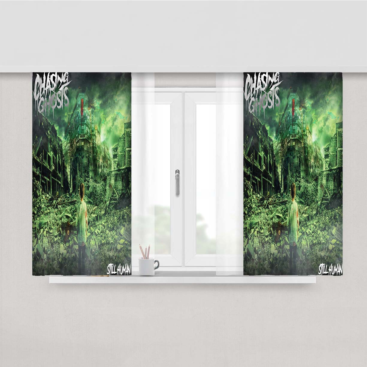 Still Human Chasing Ghosts Album Cover Peach Skin Window Curtains