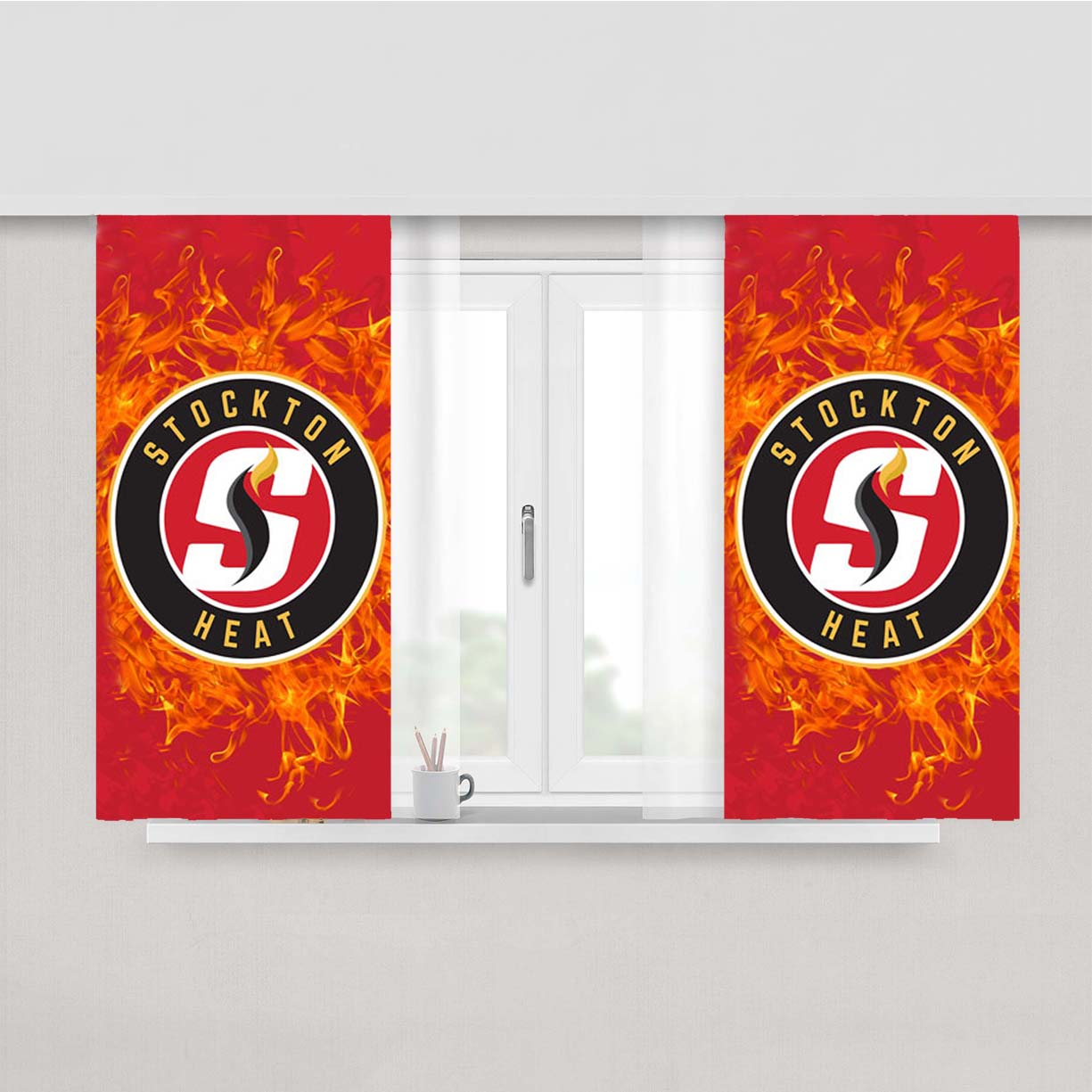 Stockton Heat Flame Peach Skin Window Curtains