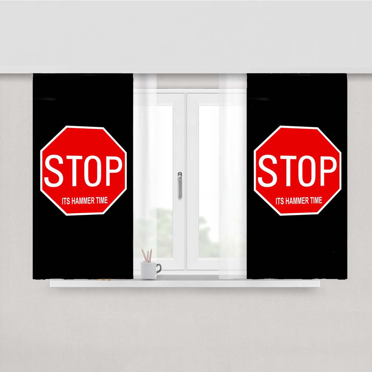 Stop Hammer Time Funny 90S Hip Hop Lyric Peach Skin Window Curtains