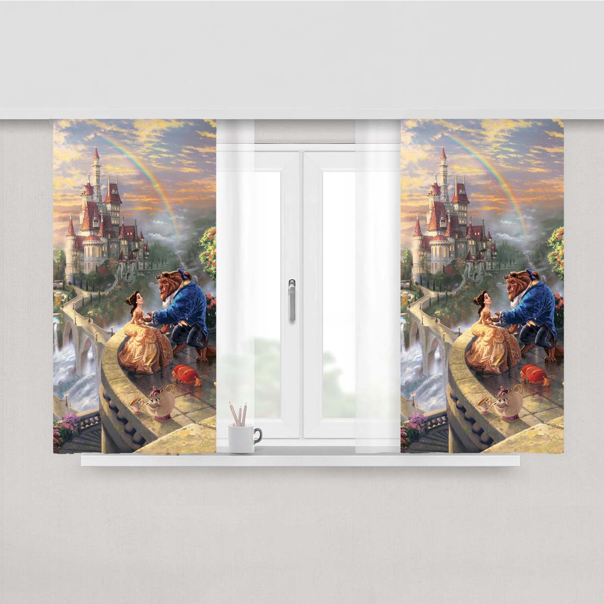 Story Beauty And The Beast Peach Skin Window Curtains