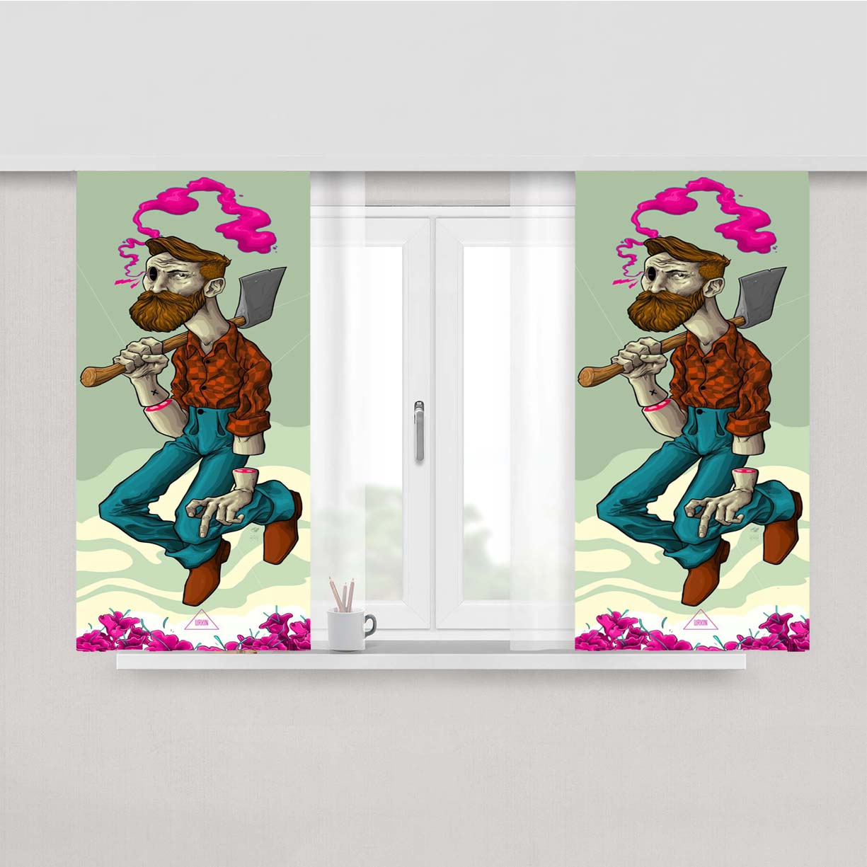 Strong Warm Art Peach Skin Window Curtains