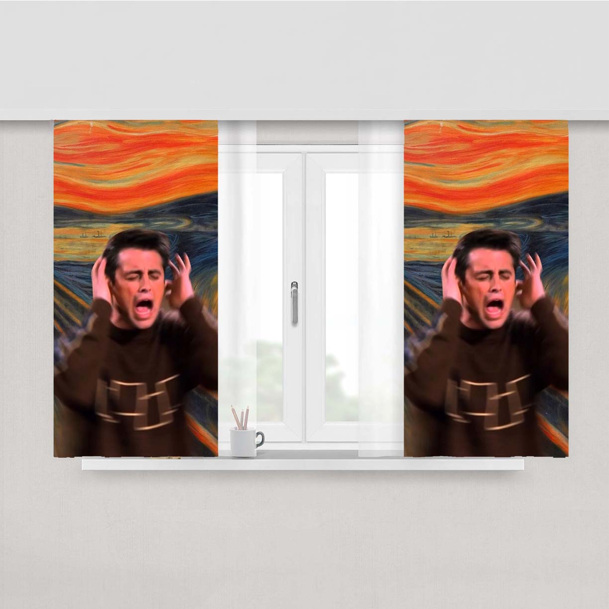 Stupid Art Peach Skin Window Curtains