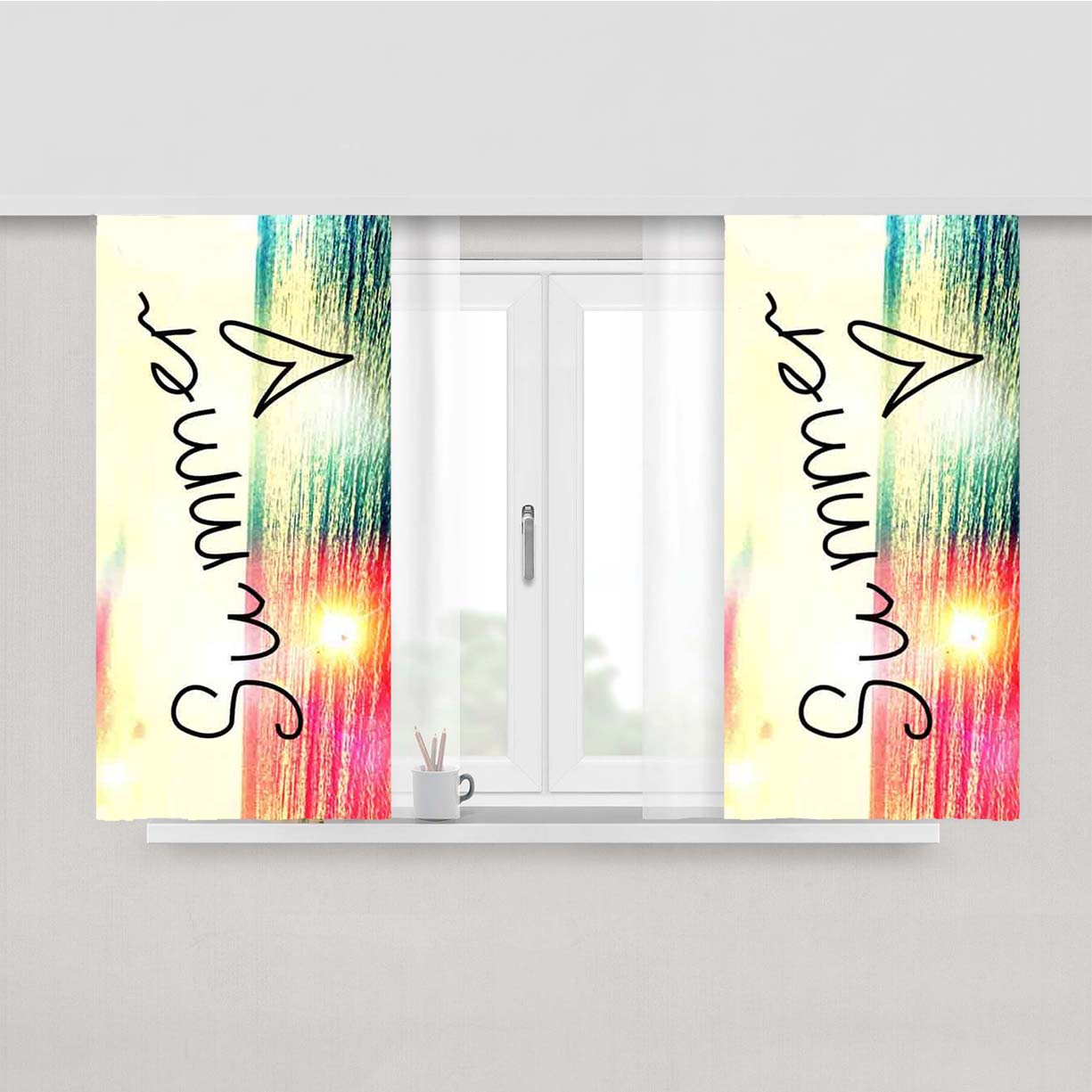 Summer Love Coming Peach Skin Window Curtains