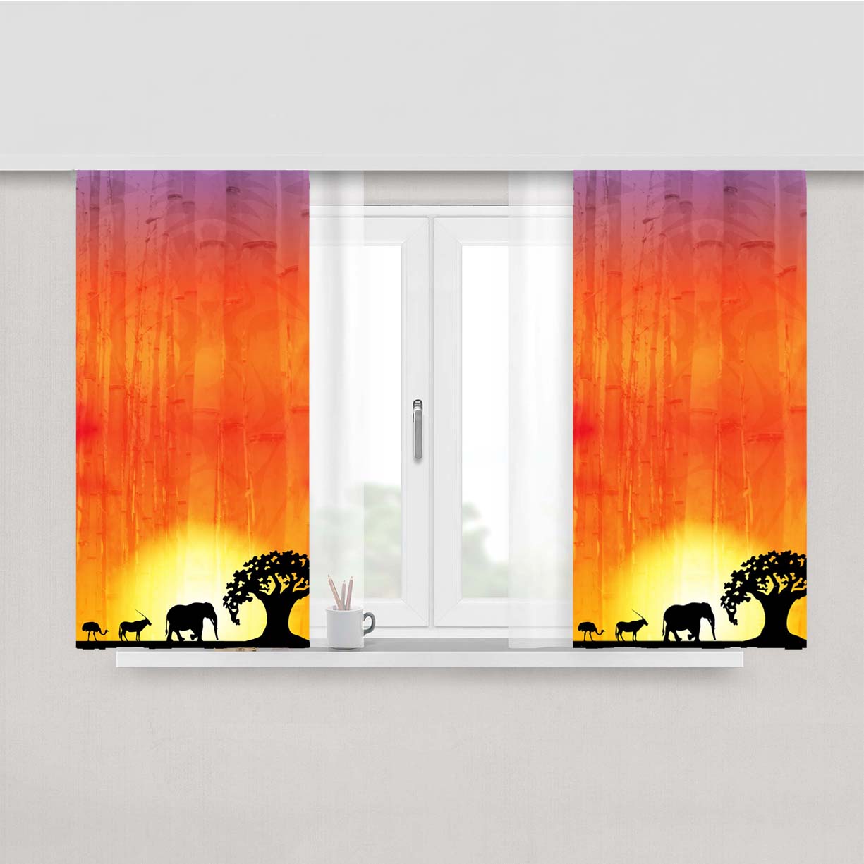 Sunset Peach Skin Window Curtains