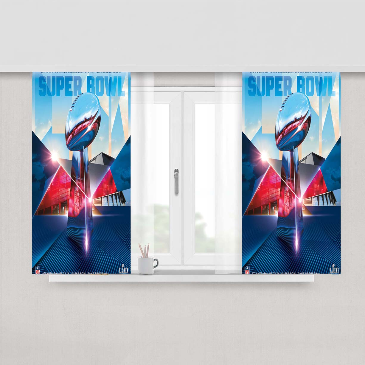 Super Bowl Peach Skin Window Curtains