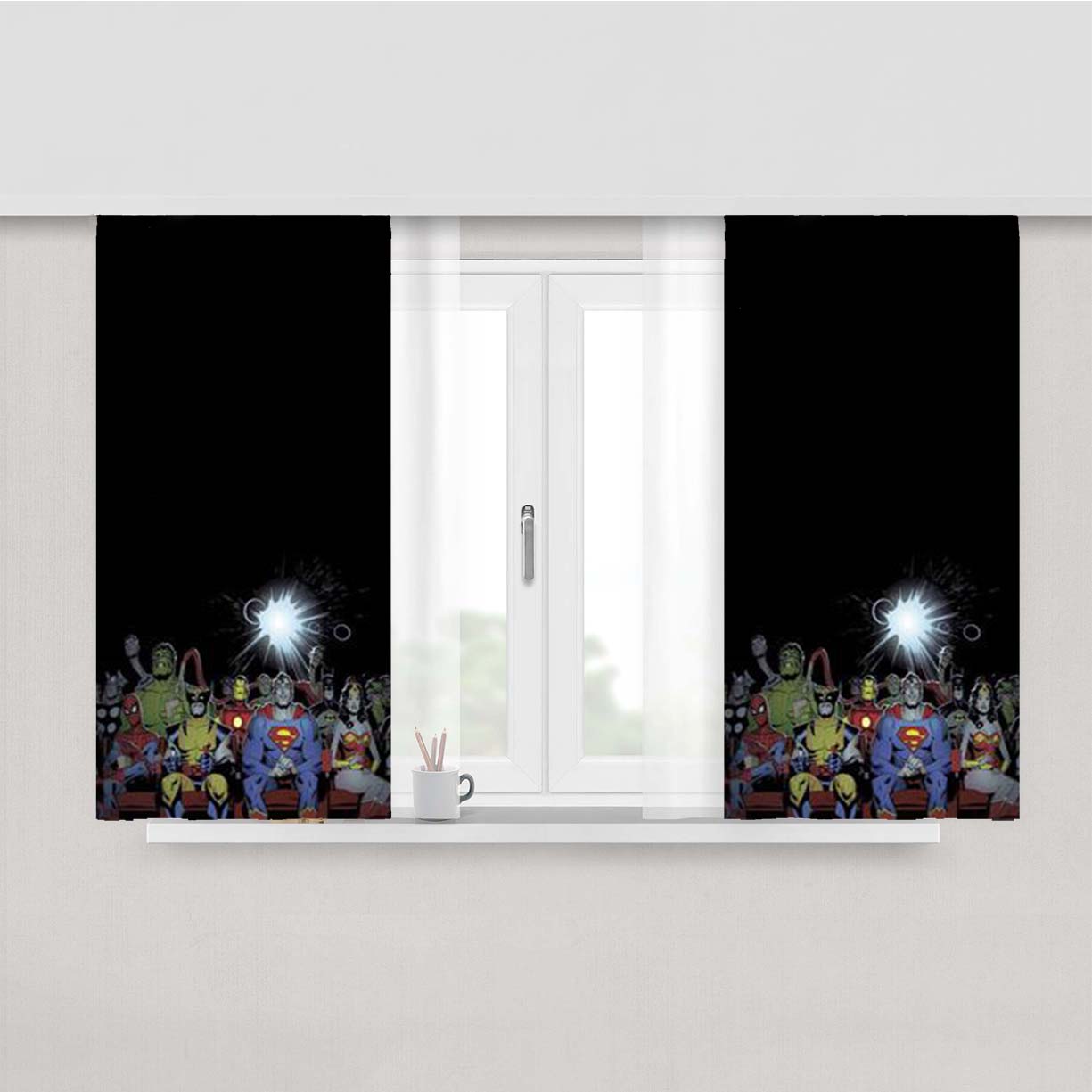 Super Hero Peach Skin Window Curtains