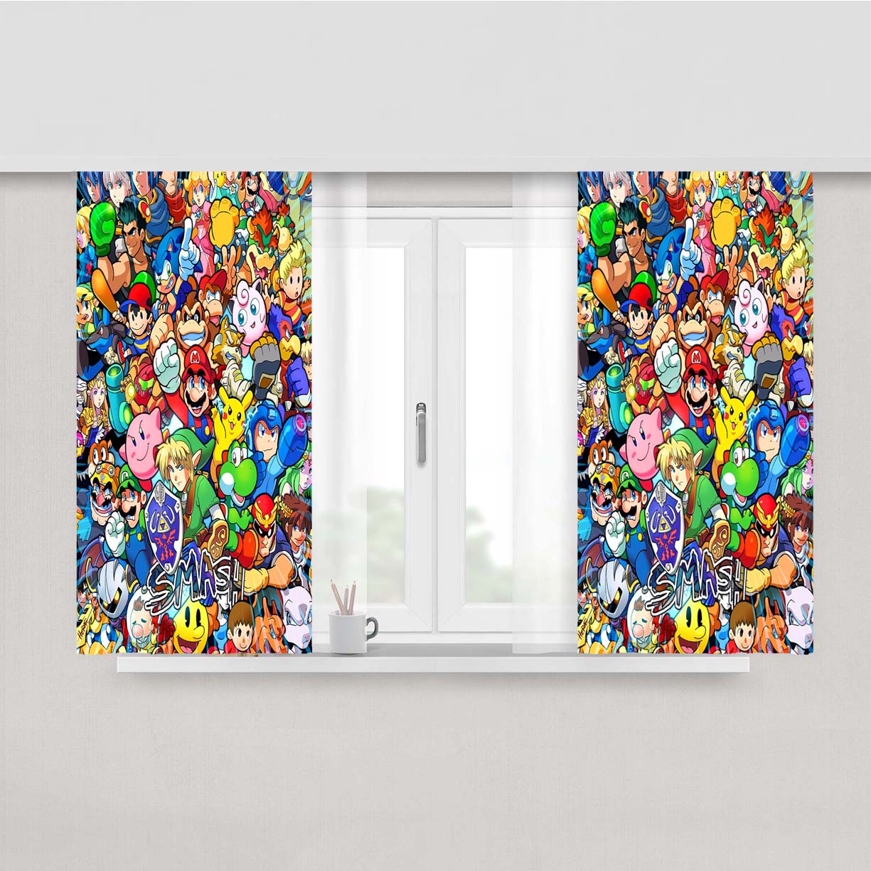Super Smash Bros Peach Skin Window Curtains