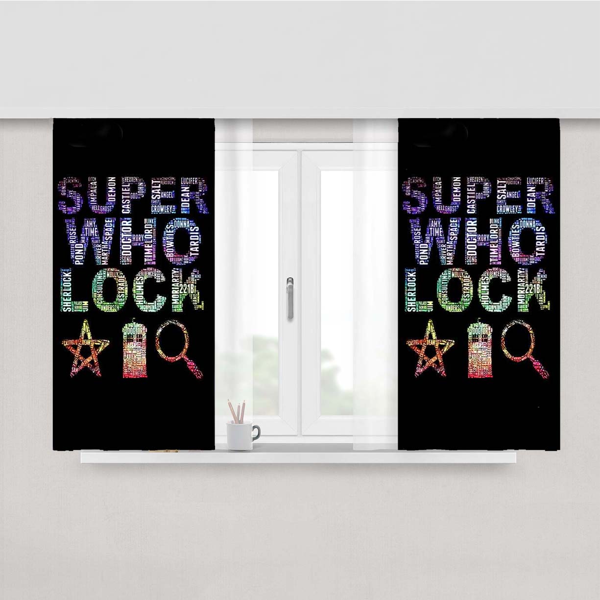 Super Who Lock Quotes Nebula Sky Peach Skin Window Curtains