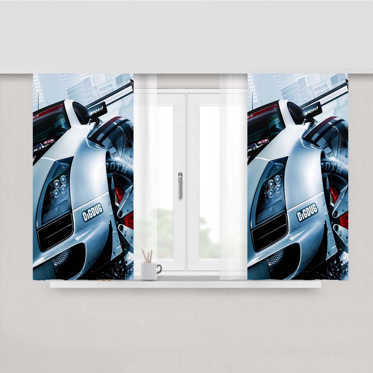 Supercar Koenigsegg Peach Skin Window Curtains