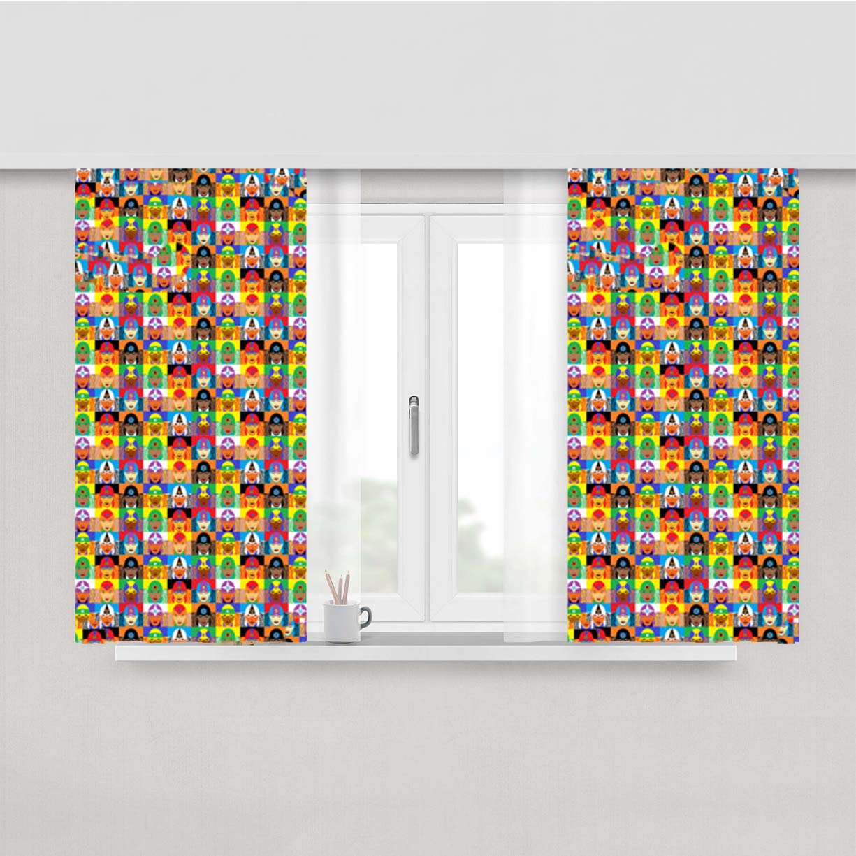 Superhero Girls Peach Skin Window Curtains