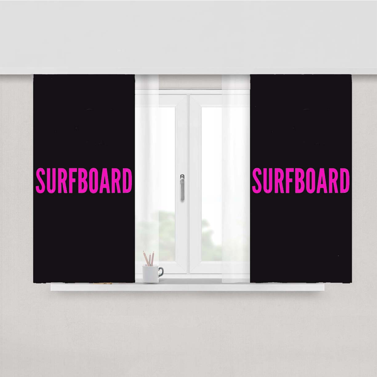 Surfboard Peach Skin Window Curtains