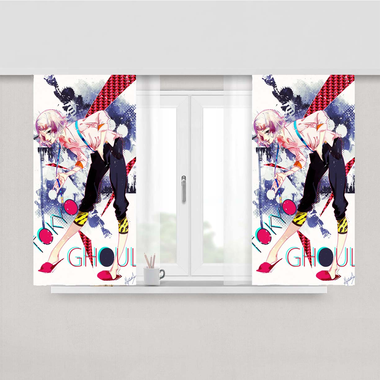Suzuya Juuzou Wallpaper Peach Skin Window Curtains