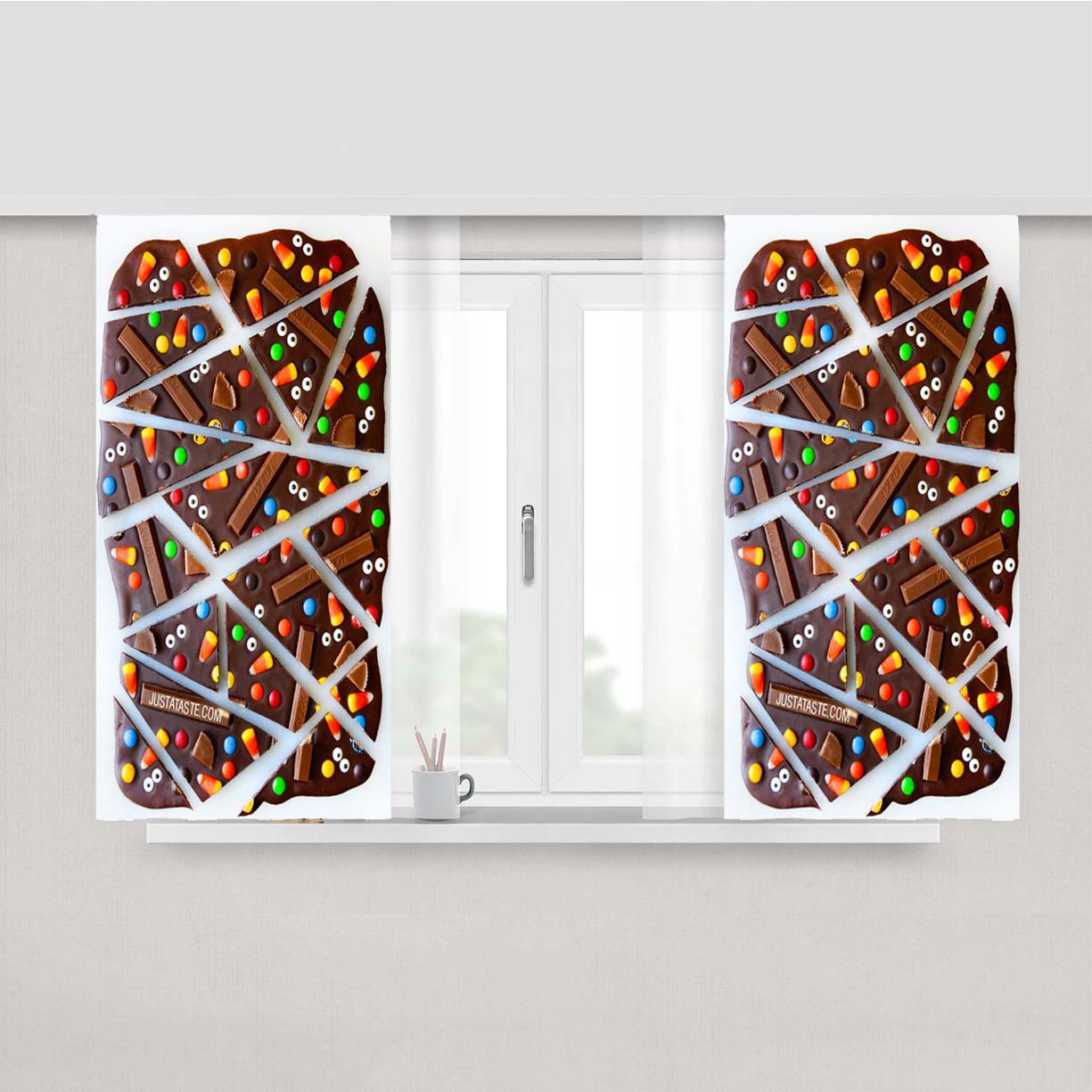 Sweet Candy Peach Skin Window Curtains