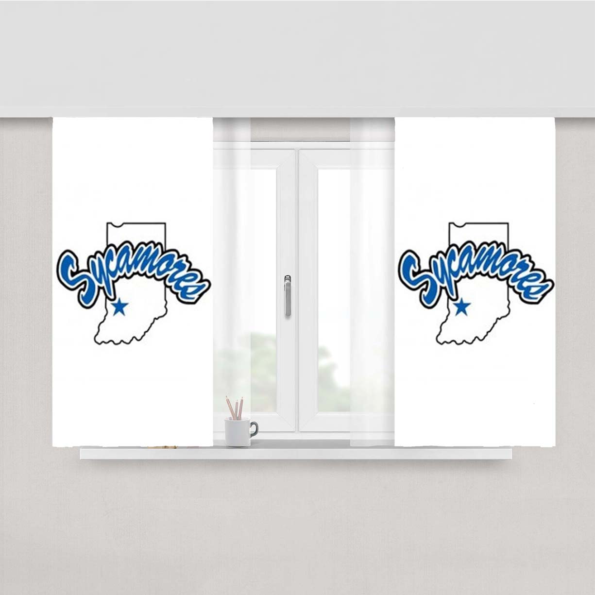 Sycamores Logo Peach Skin Window Curtains
