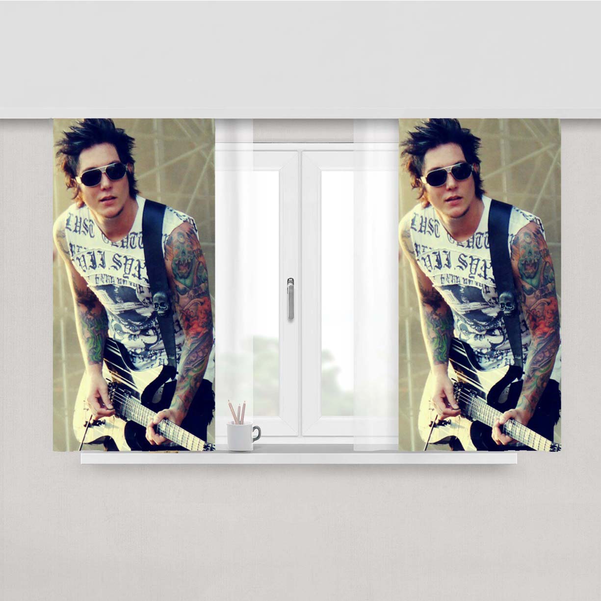 Synister Gates Live Concert Peach Skin Window Curtains