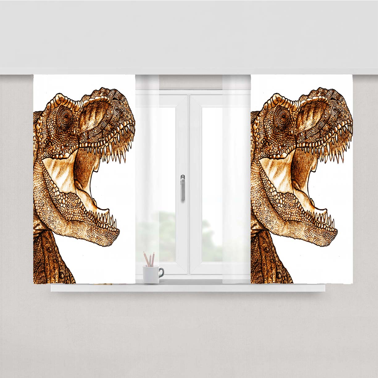 T-Rex Peach Skin Window Curtains
