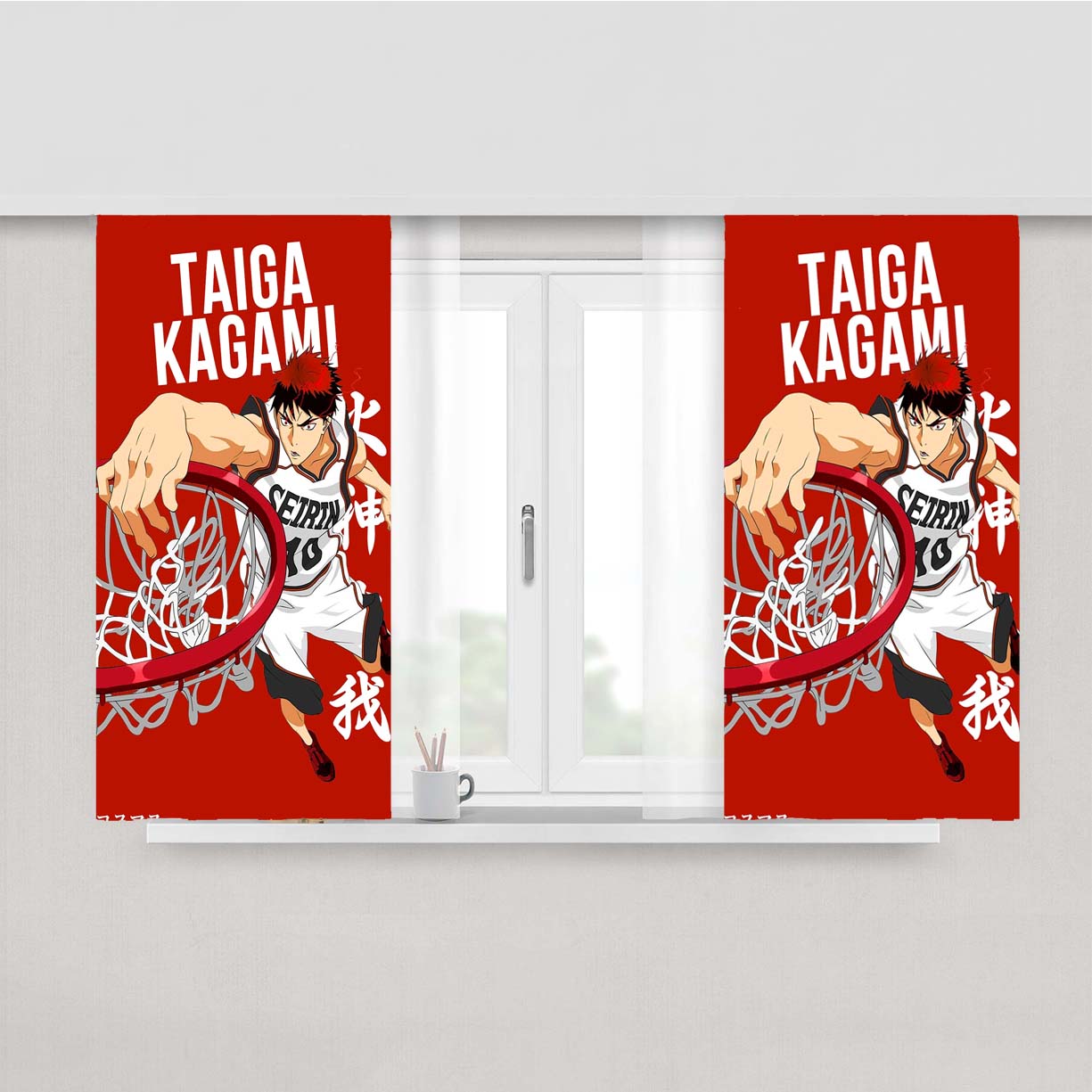 Taiga Kagami Seirin Team Kuroko No Basket Peach Skin Window Curtains