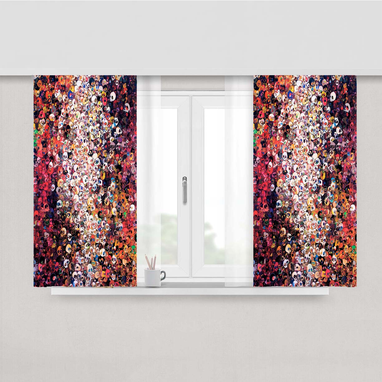 Takashi Murakami I Do Not Rule My Dreams My Dreams Rule Me Peach Skin Window Curtains