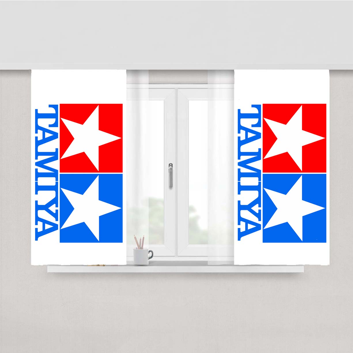 Tamiya Star Logo Peach Skin Window Curtains