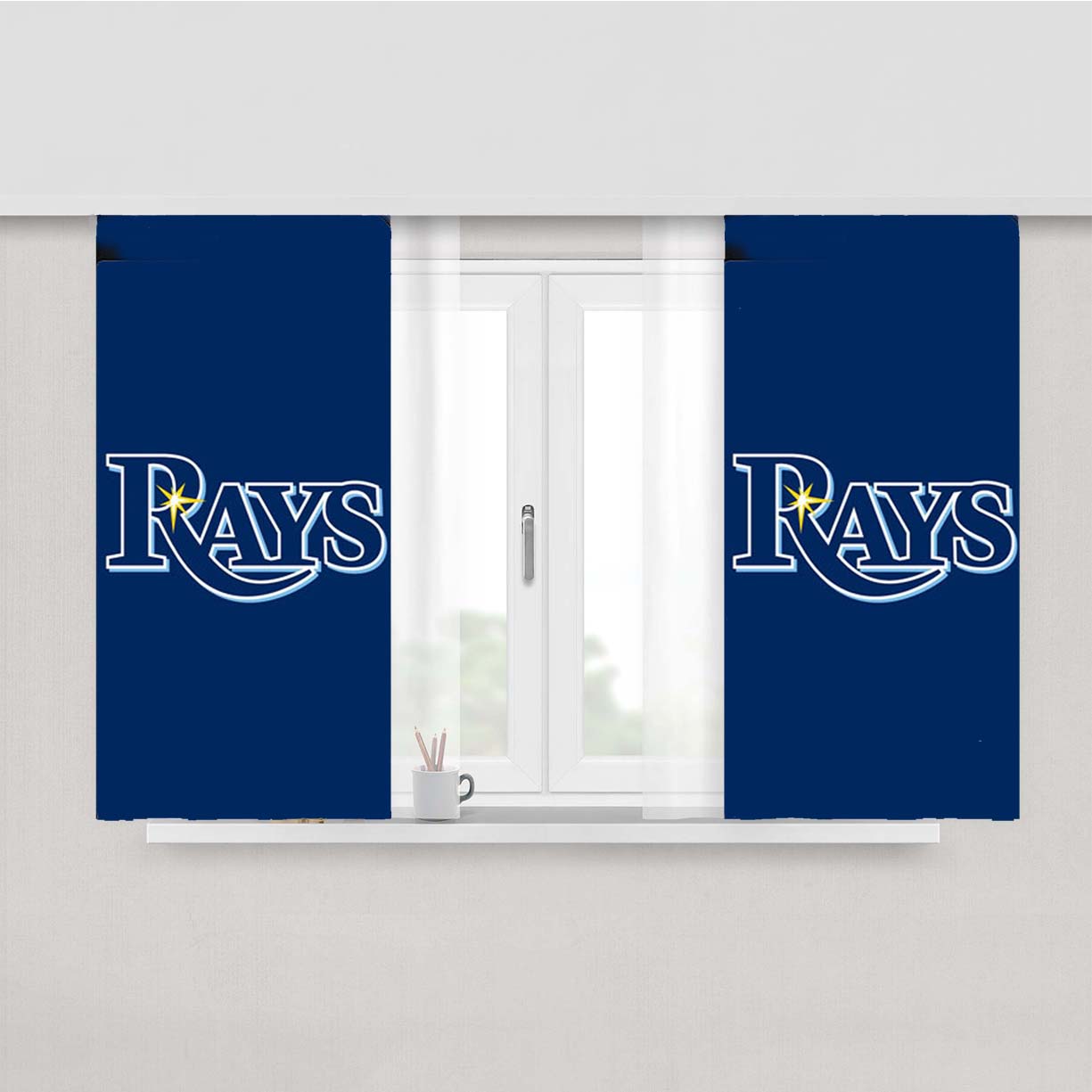 Tampa Bay Rays Text Peach Skin Window Curtains