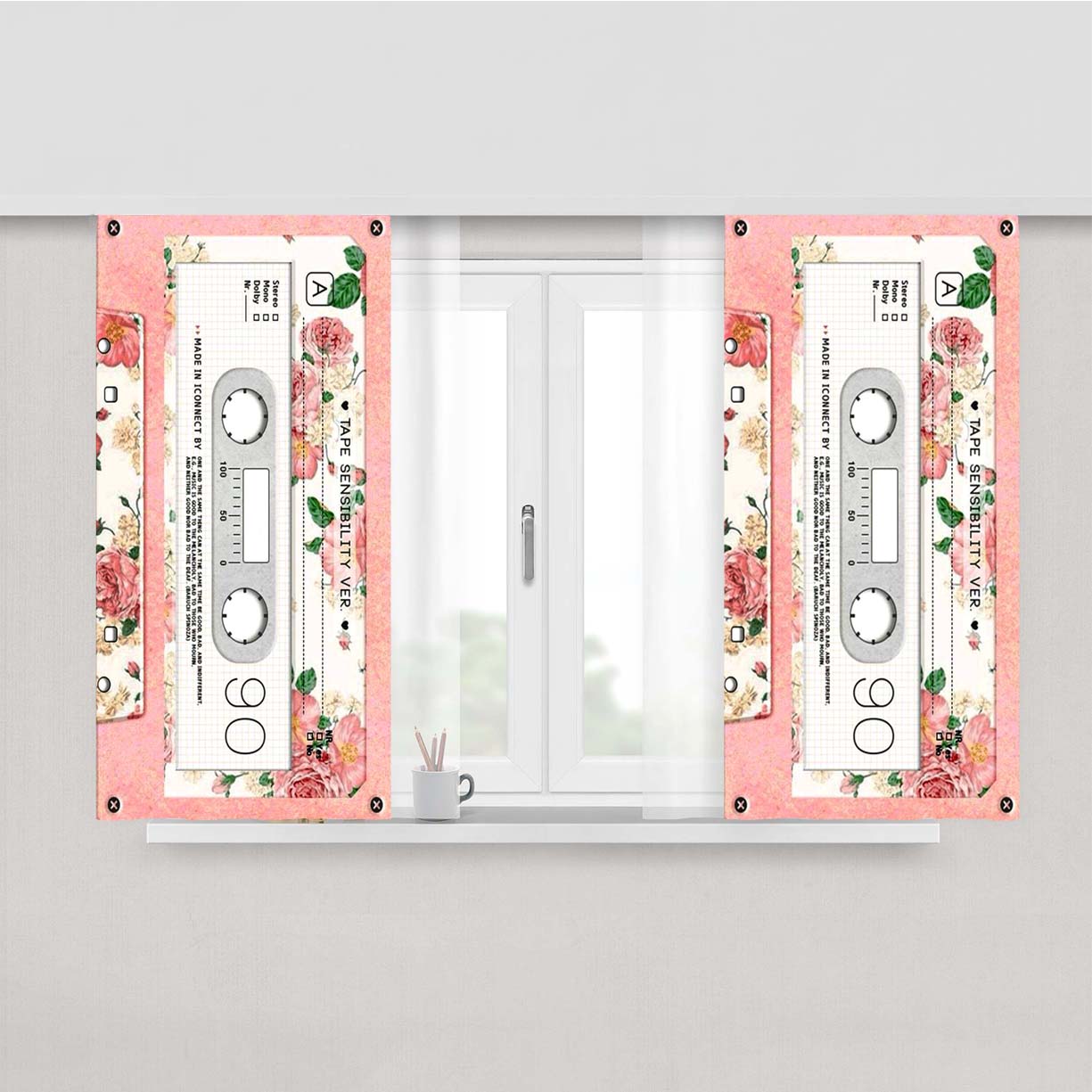 Tape Pink 90 Peach Skin Window Curtains