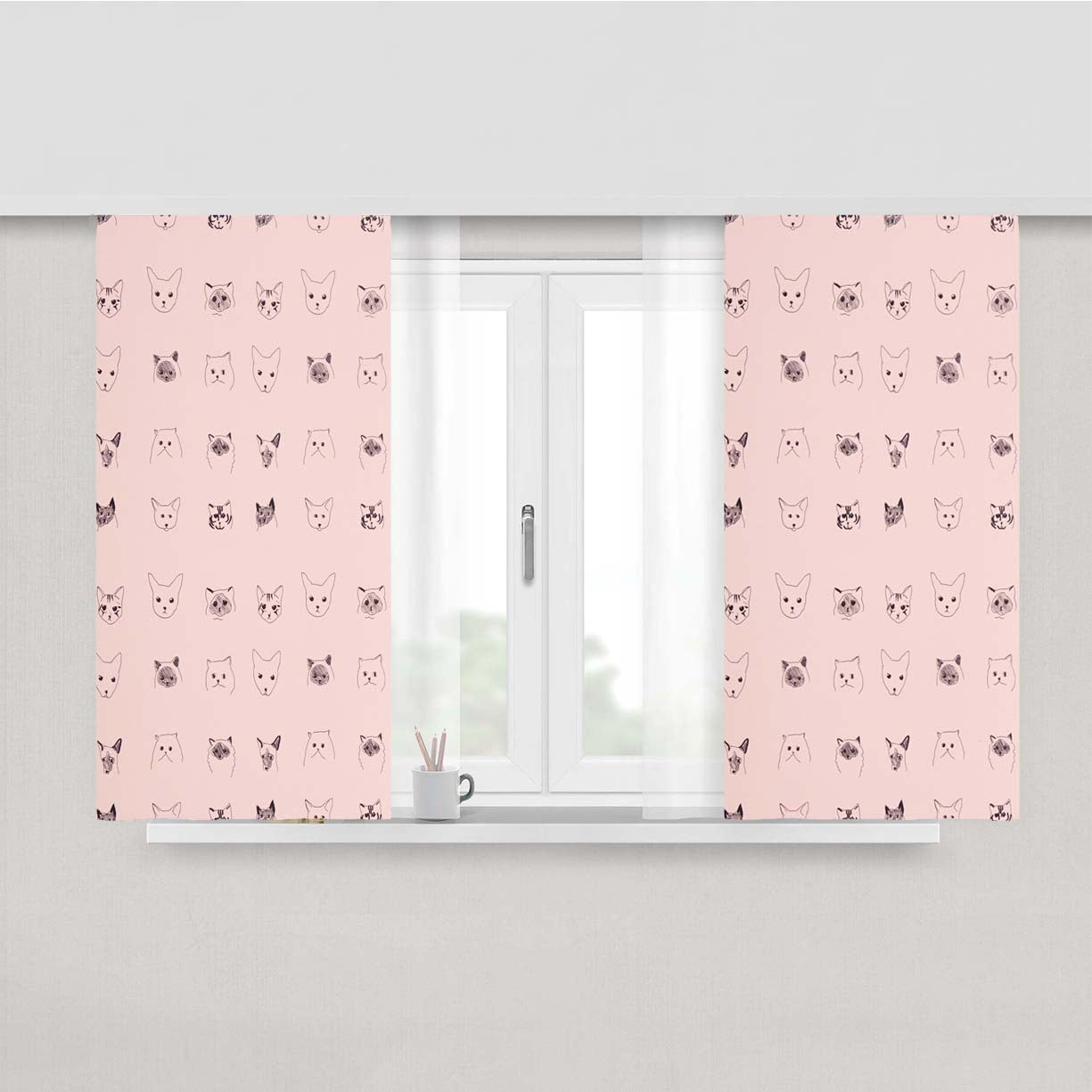Tapete Mit Katzen Peach Skin Window Curtains
