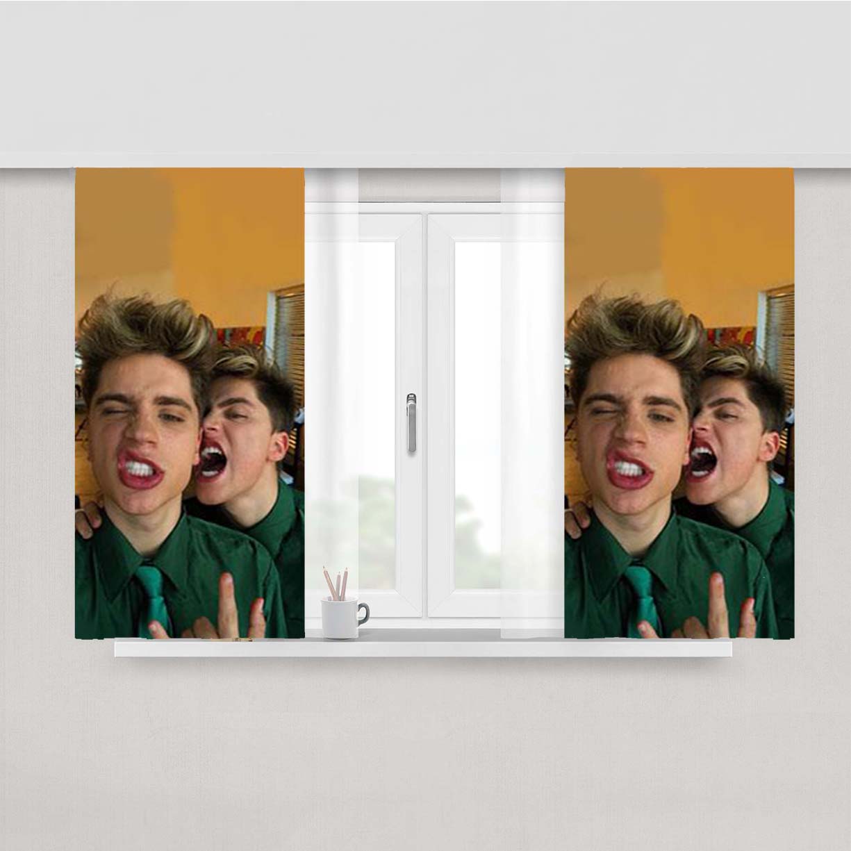 Team 10 Peach Skin Window Curtains