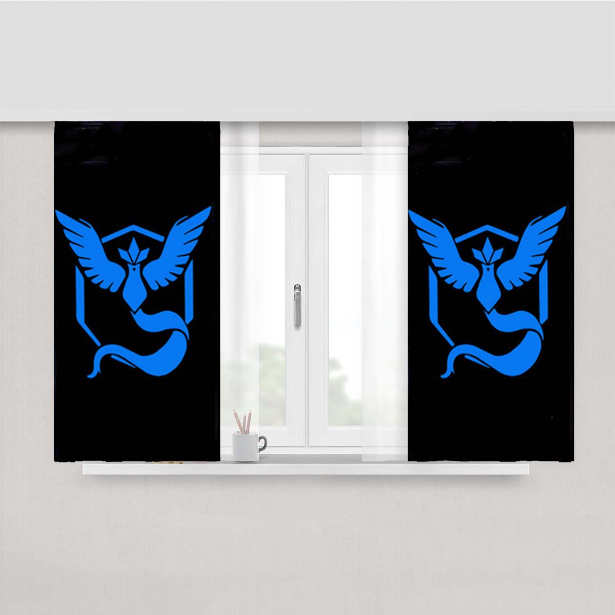 Team Mystic Pokemon Go Peach Skin Window Curtains