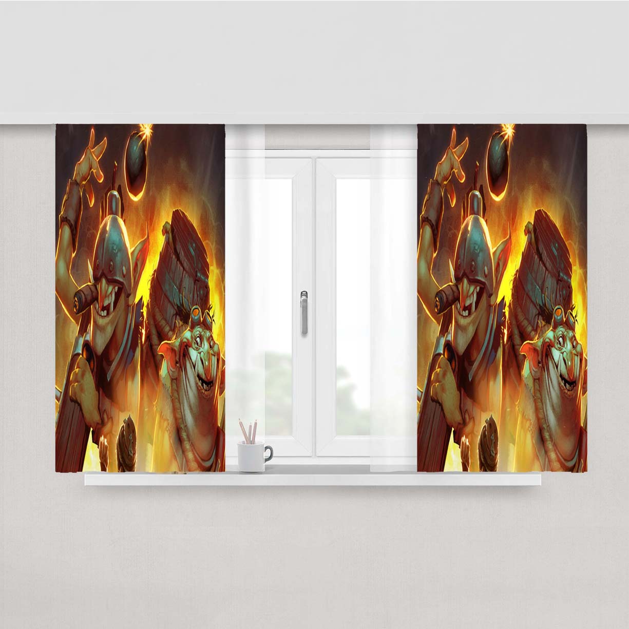 Techies Peach Skin Window Curtains