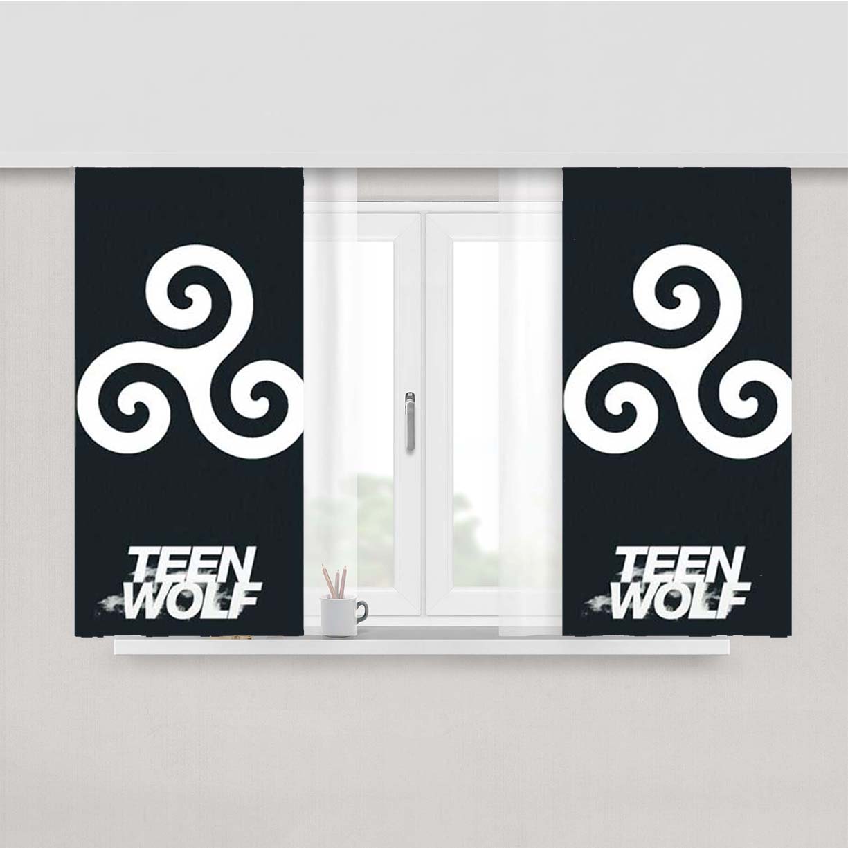 Teen Wolf Swirl Peach Skin Window Curtains