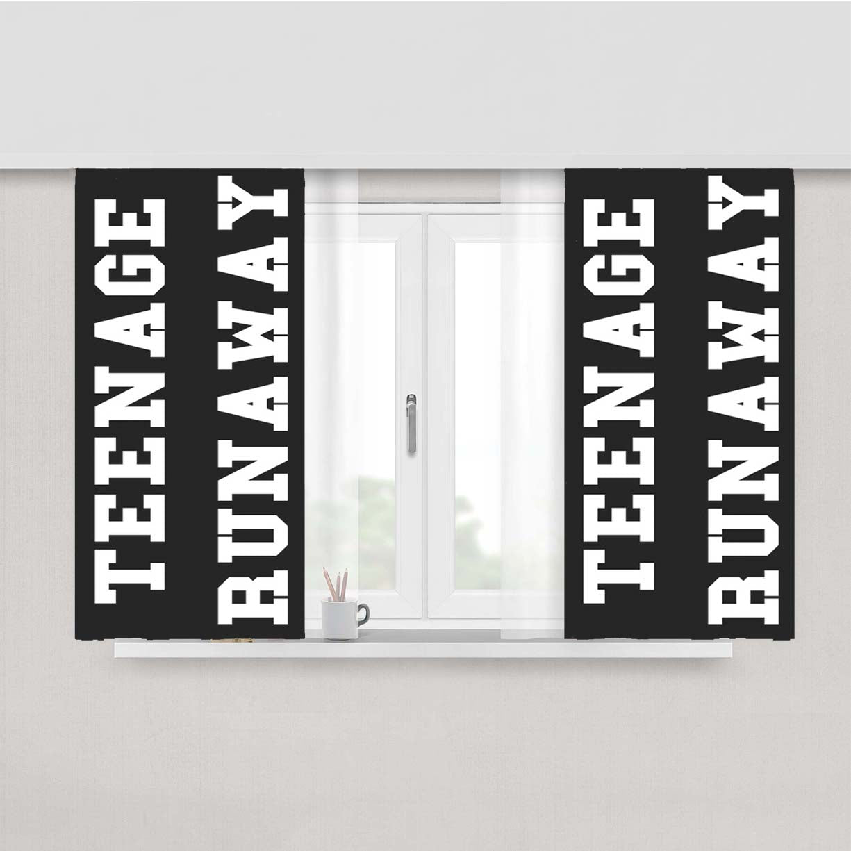 Teenage Runaway Peach Skin Window Curtains