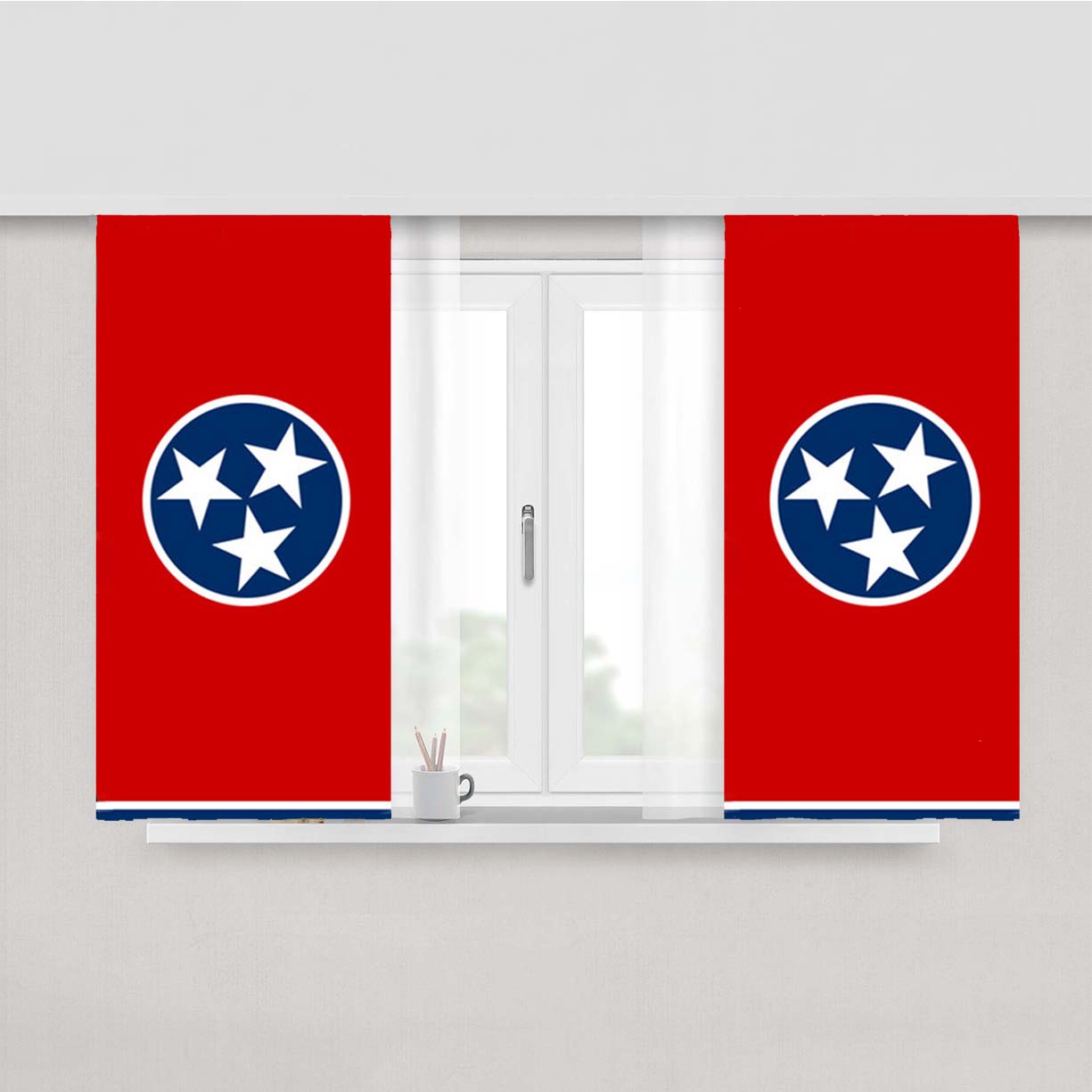 Tennessee Flag Peach Skin Window Curtains