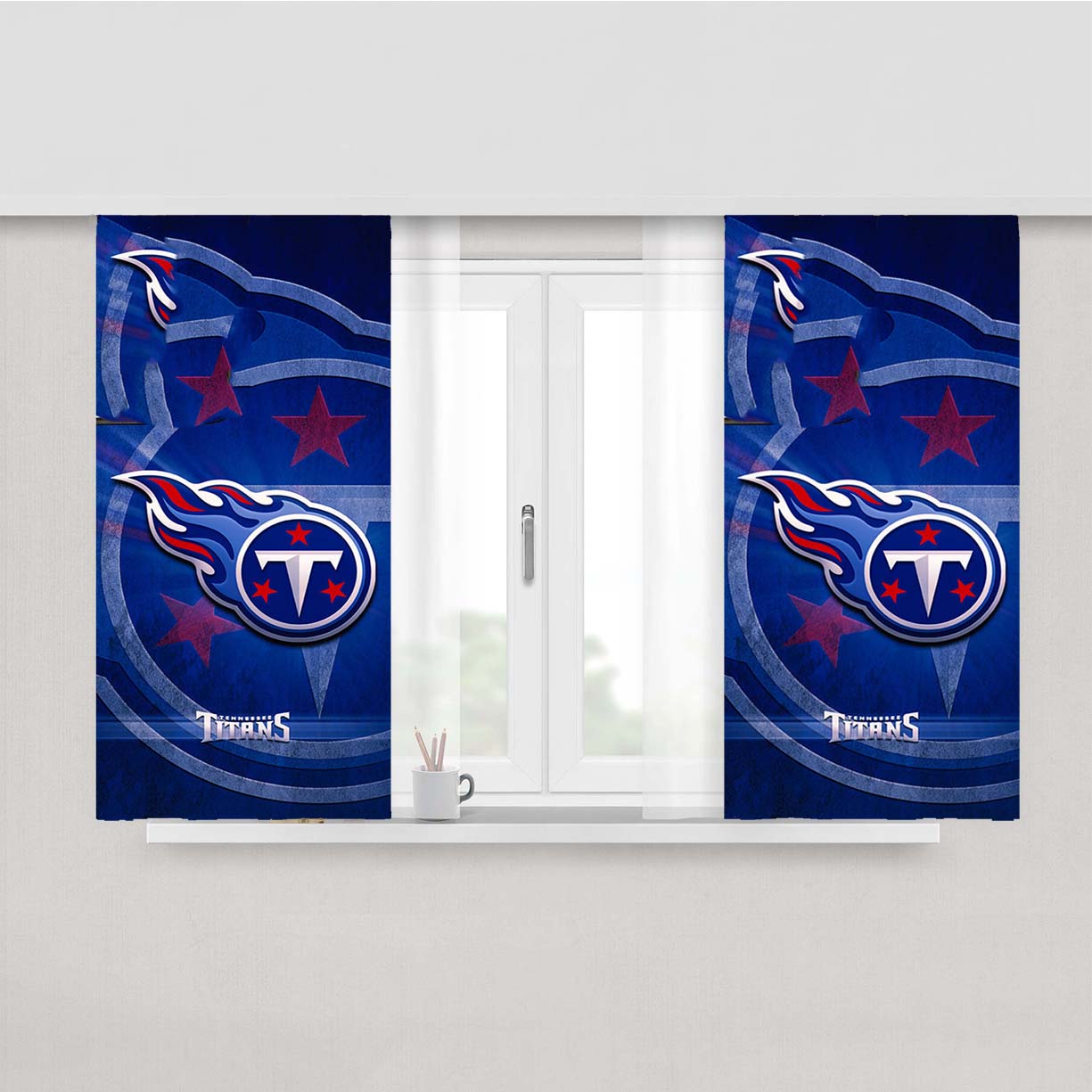 Tennessee Titans 1 Peach Skin Window Curtains