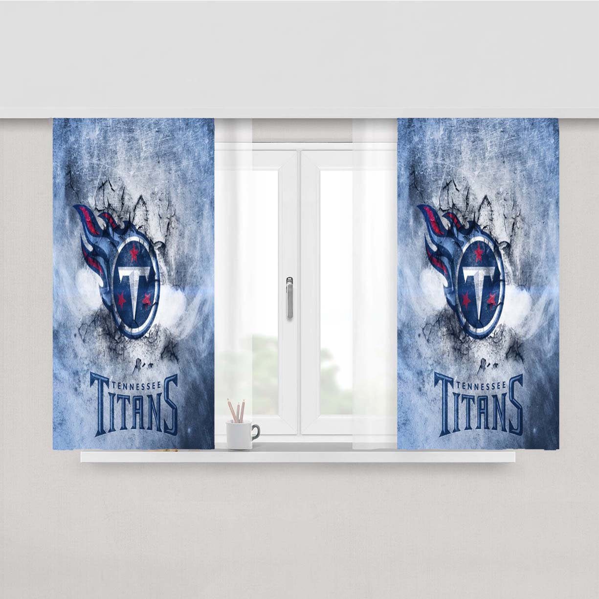 Tennessee Titans Flag Peach Skin Window Curtains
