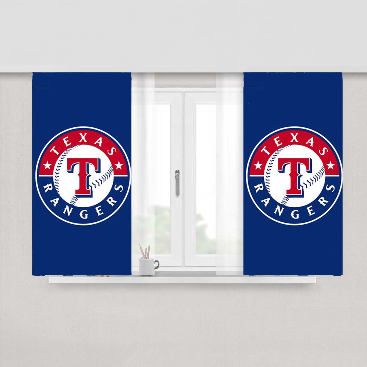 Texas Rangers Peach Skin Window Curtains