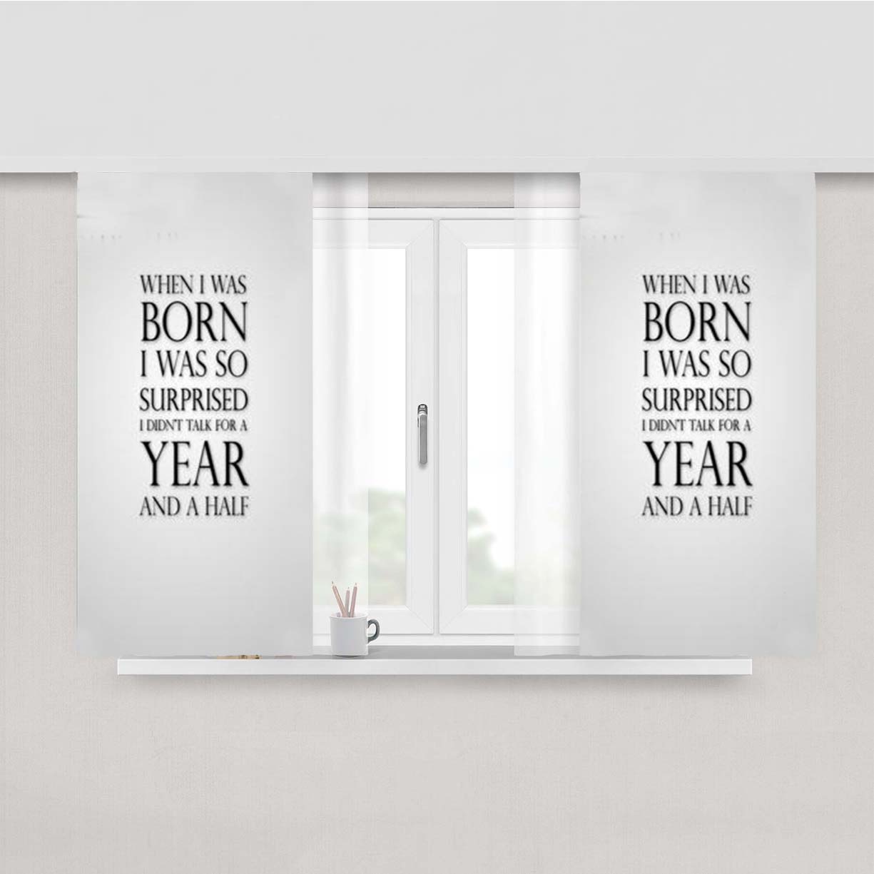 Text Quotes Typography Peach Skin Window Curtains
