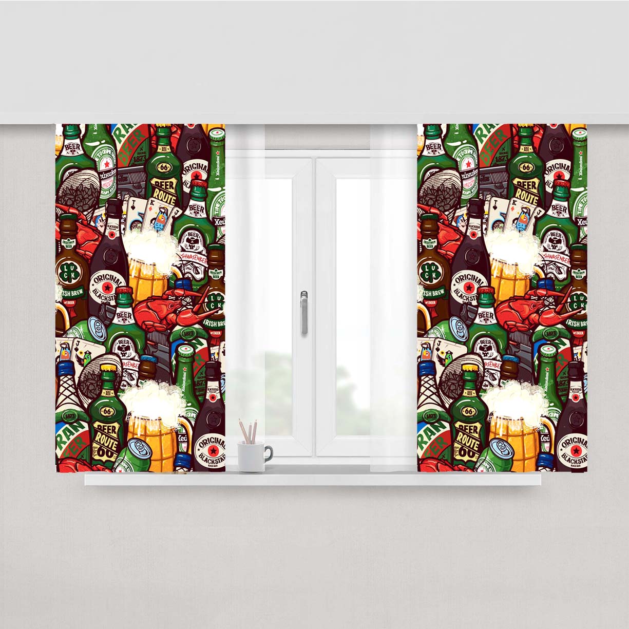 The Best Drink Labeled Collection Peach Skin Window Curtains