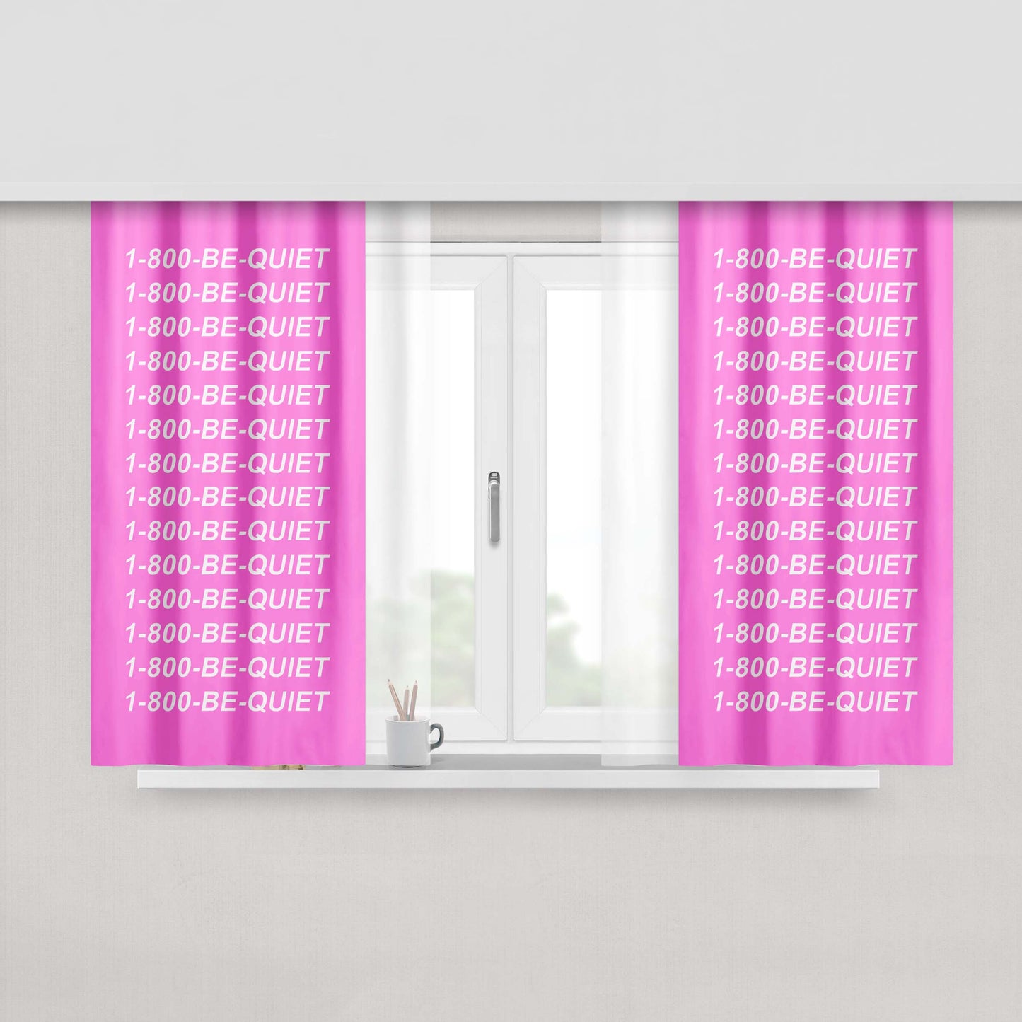 1 800 Be Quiet Quotes Peach Skin Window Curtains