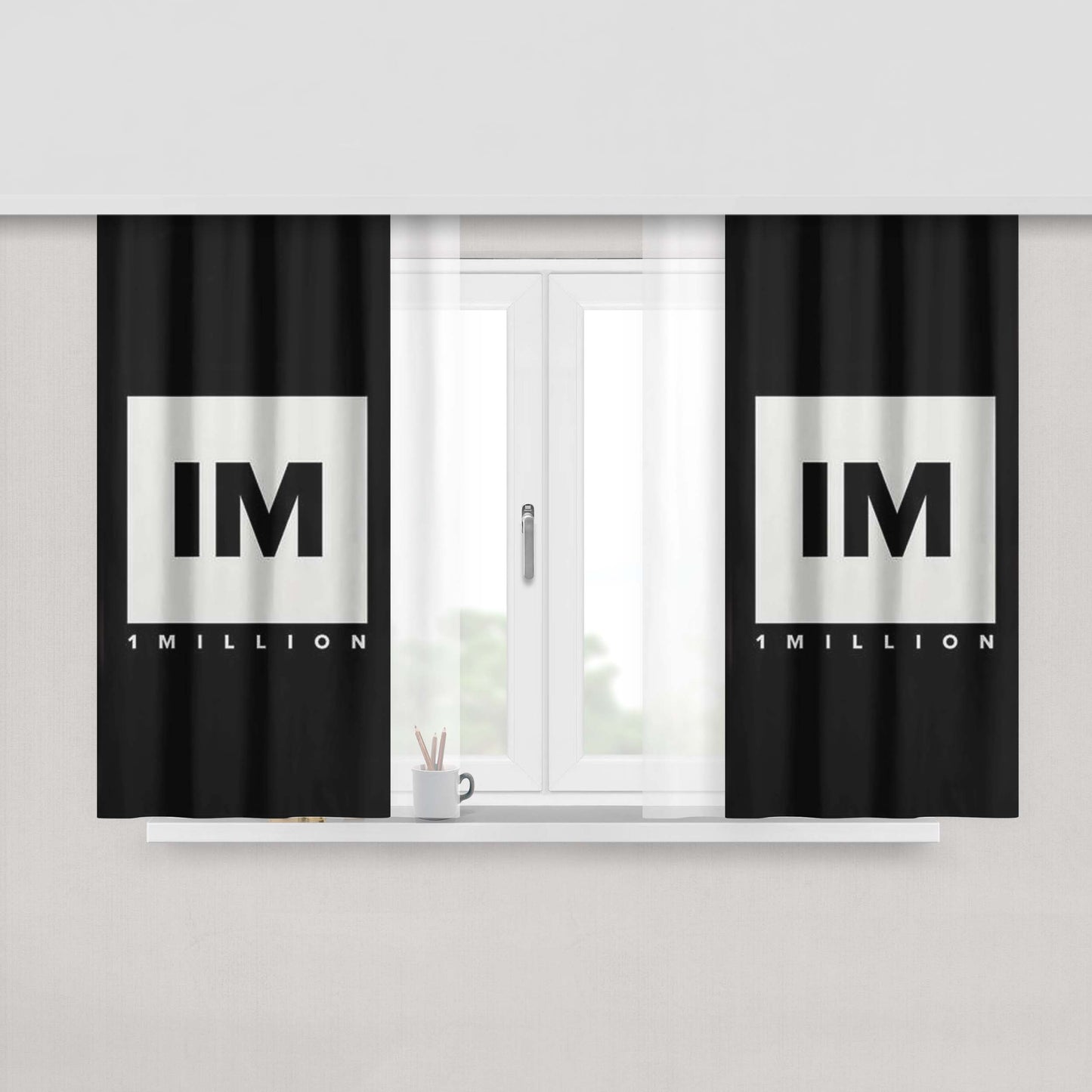 1 Million Dance Studio Logo Window Curtains