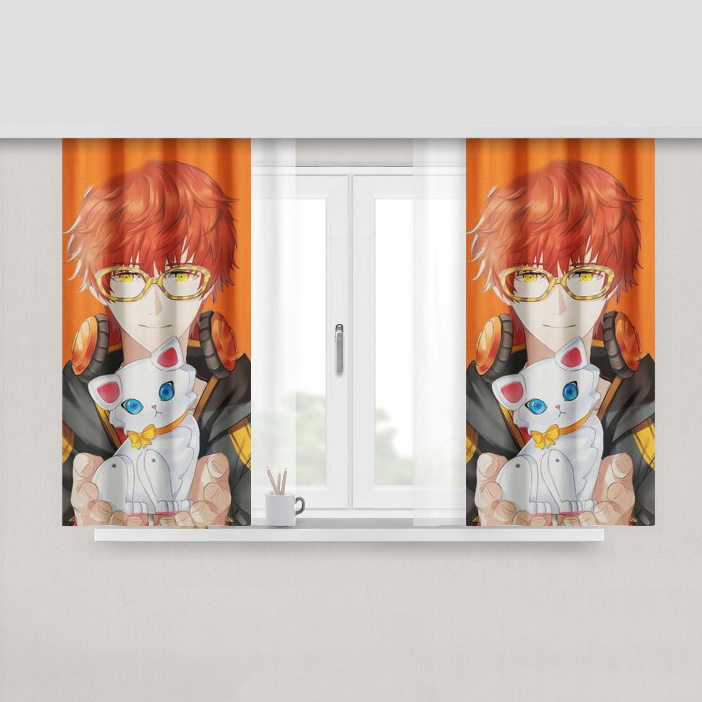 90'S Care Bear Aesthetic In Clouds Fabric Window Curtains