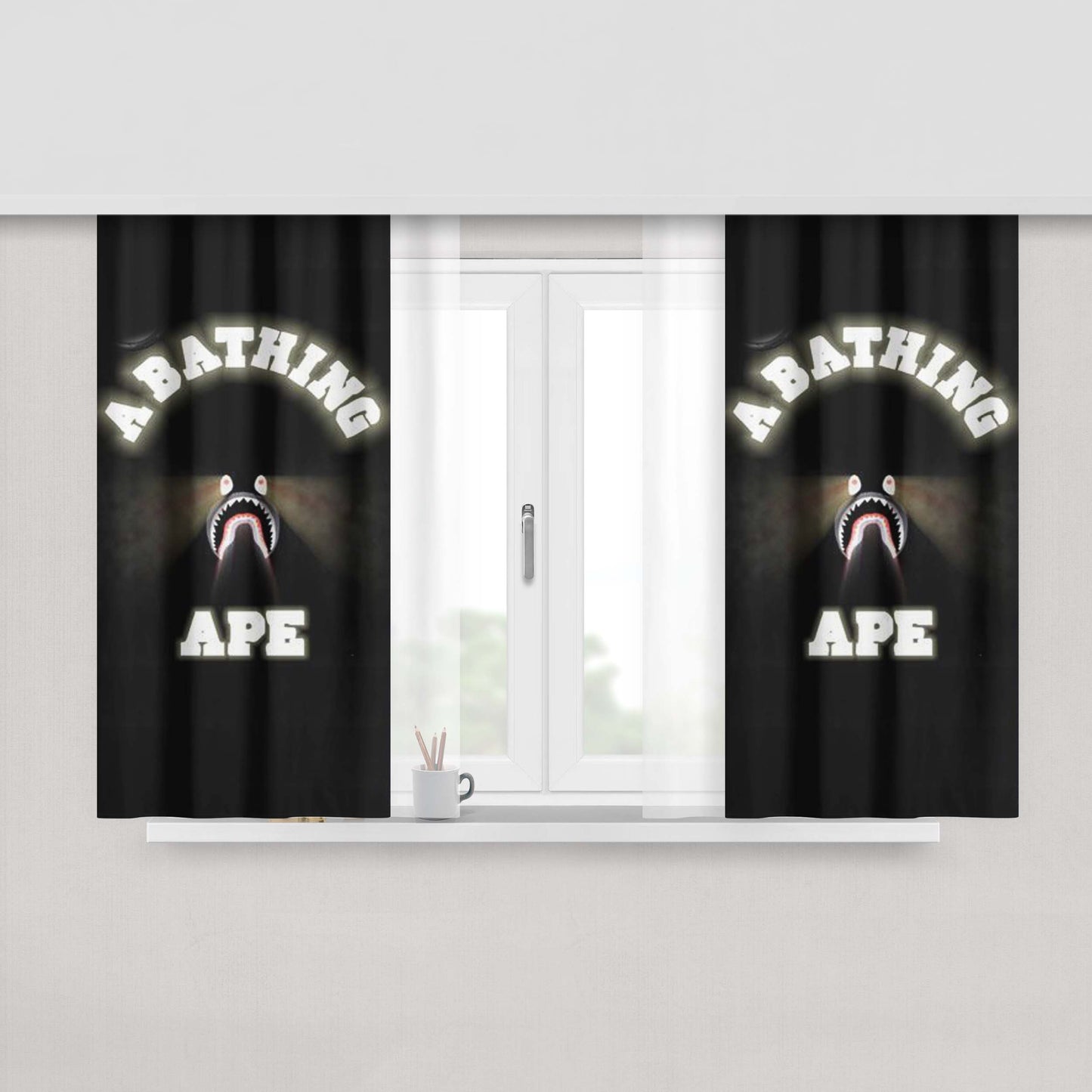 A Bathing Ape Funny Fabric Window Curtains